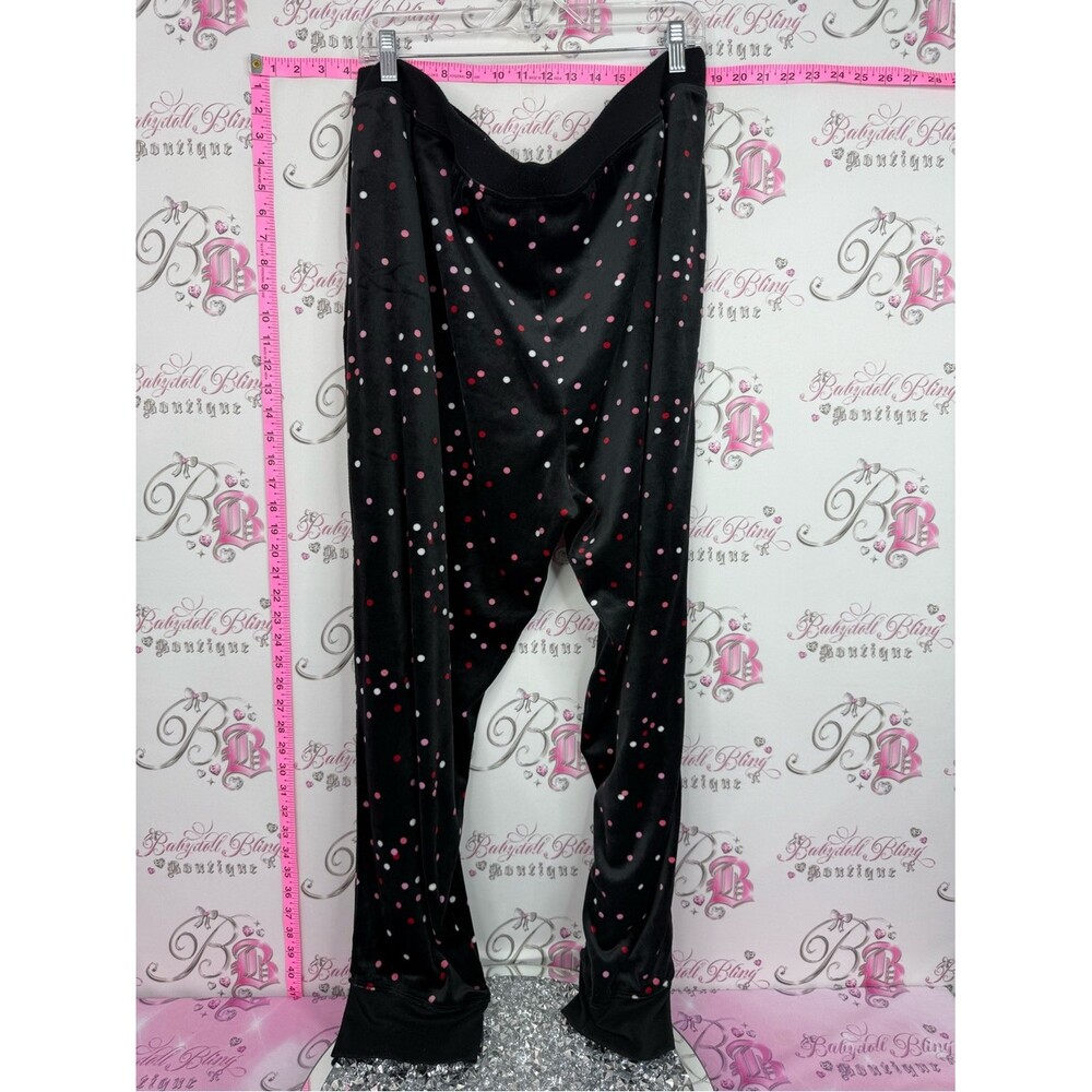 kate spade pants fleece Black Leggings with Pink and White Polka Dots - Picture 2 of 9